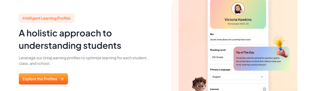 UniqLearn intelligent learning profiles